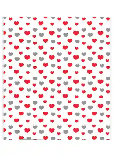 Papel De Regalo X 2 Und Blanco Corazones 48 X 68 Cm