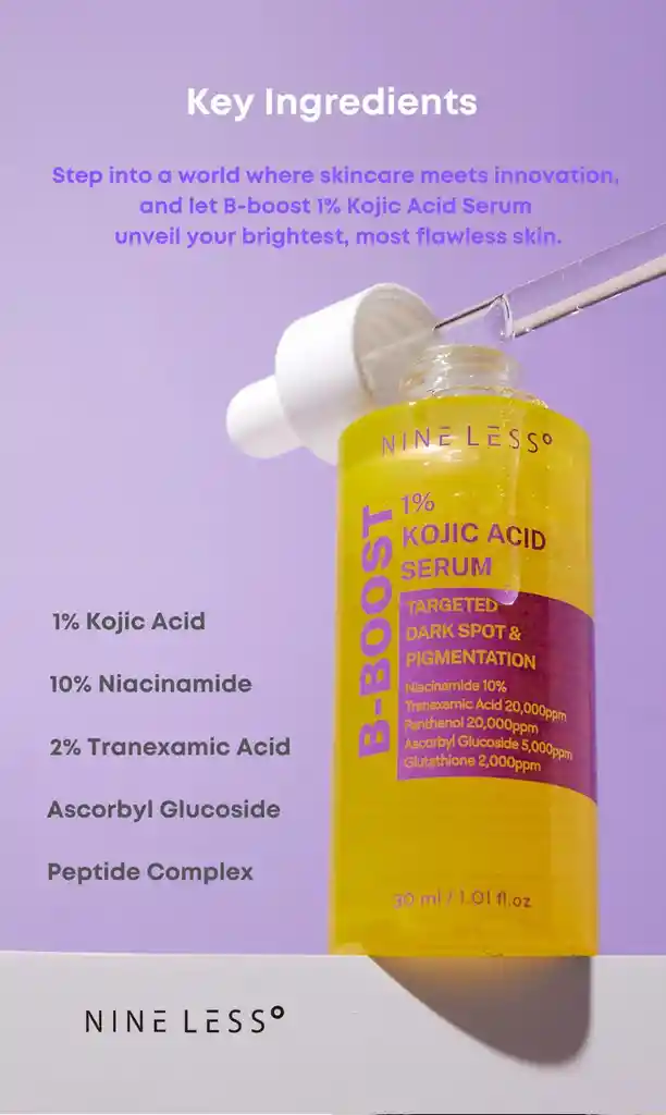 Nine Less B-boost 1% Kojic Acid Serum Despigmentante