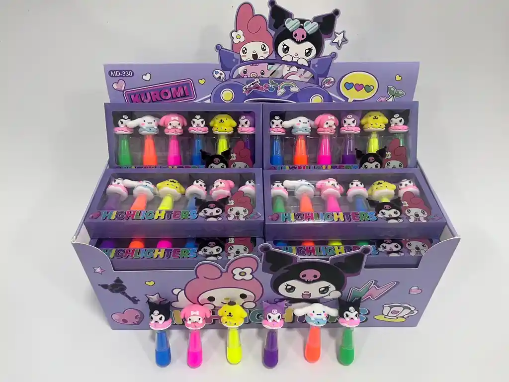 Resaltadores Kuromi X 6 Neon