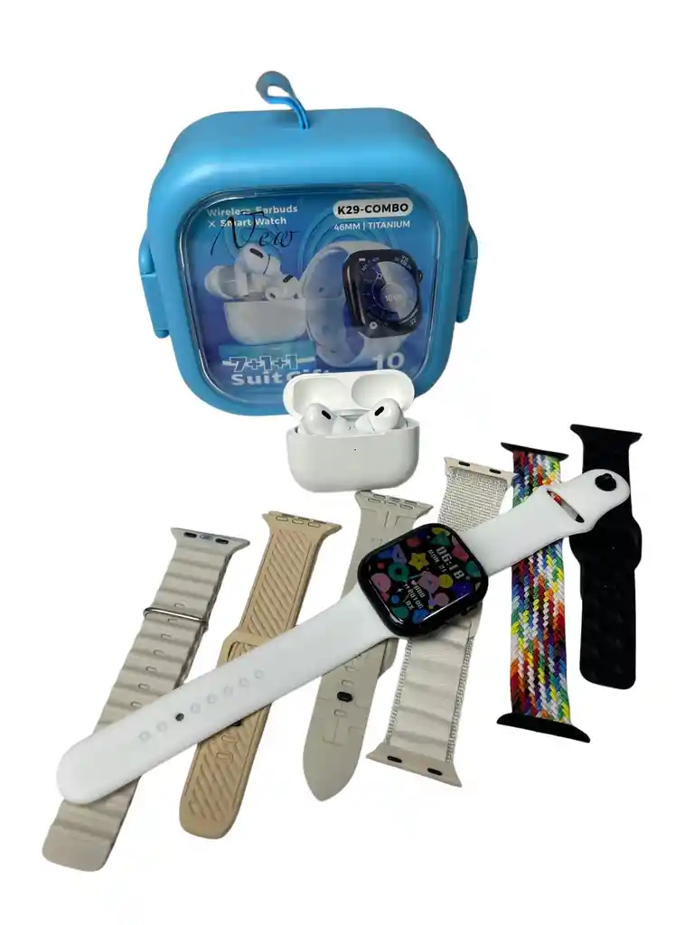 Combo Reloj Inteligente K29 7+1+1 Suit + Audífonos + Correas Intercambiables