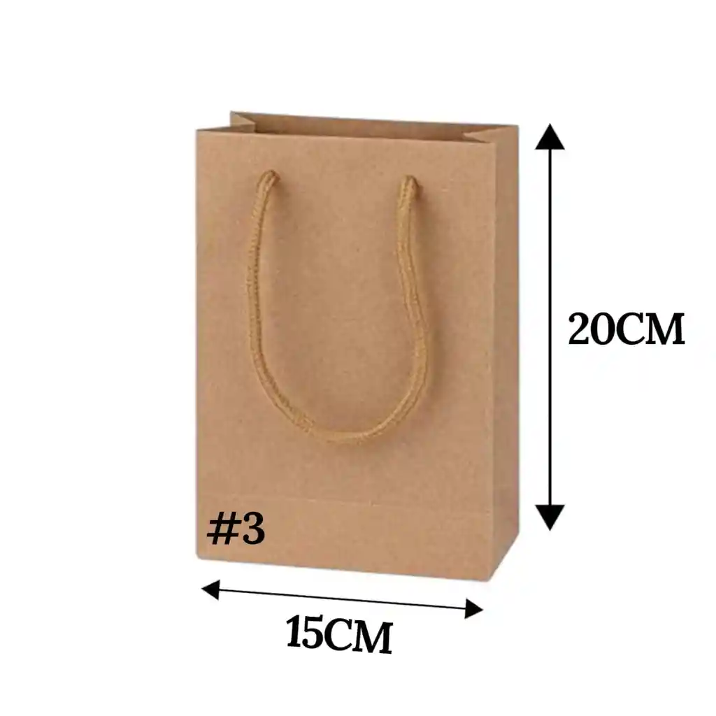 Bolsa De Papel Kraft #3 De 15*20*6cm