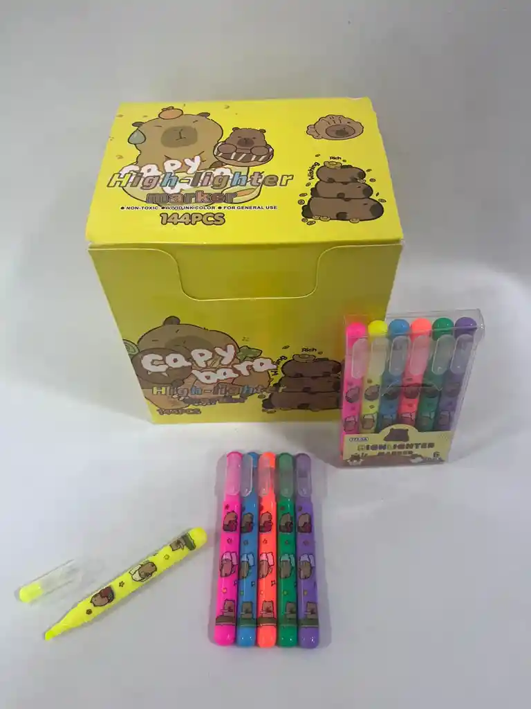 Resaltadores X 6 Neon Capybara