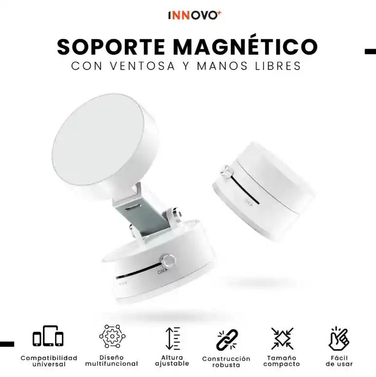Soporte Holder Multifuncional Magnético Universal Con Ventosa Para Celulares Y Tablets