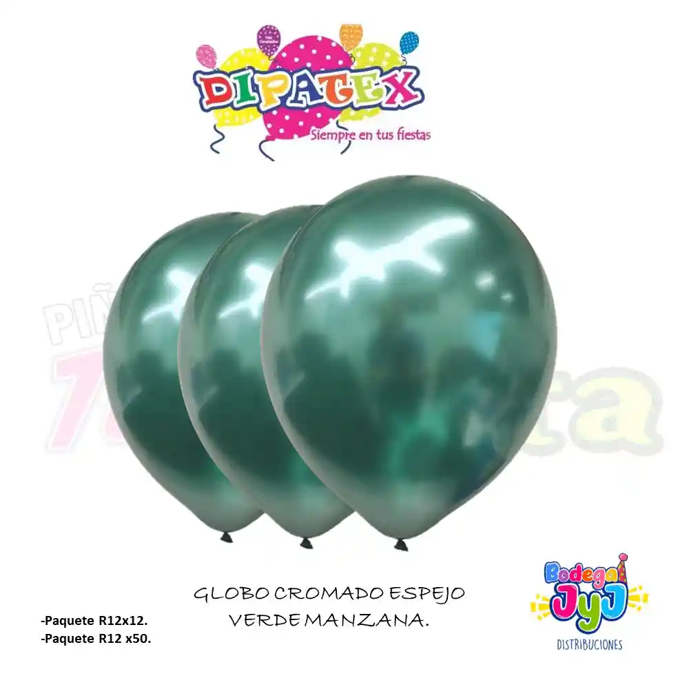 Globo R12 X12 Verde Manzana Espejo Dipatex
