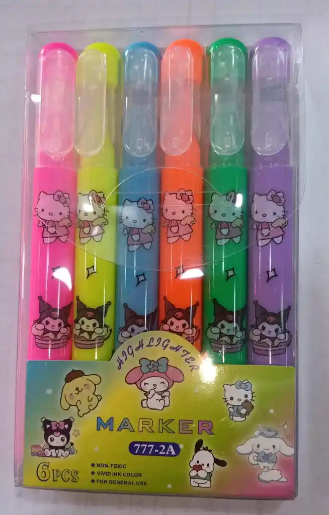 Resaltadores Hello Kitty X 6 Neon