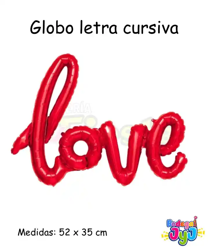 Globo Letra Cursiva Love Metalizado