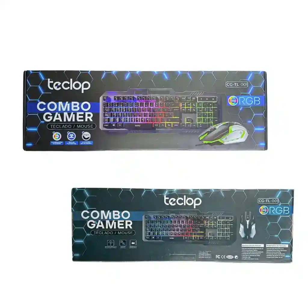 Combo Tipo Gamer Teclado Y Mouse Alámbrico Rgb Teclop - Pc/laptop