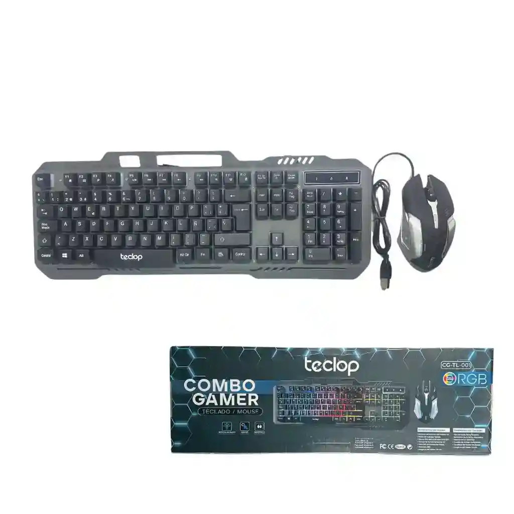 Combo Tipo Gamer Teclado Y Mouse Alámbrico Rgb Teclop - Pc/laptop