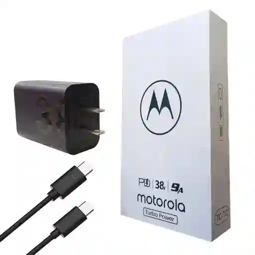 Cargador Motorola, Turbo Power, 38w, Cable Tipo C, Carga Rápida