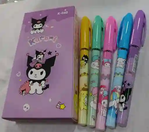 Caja De Esferos En Gel Negro X 12 Unidades Kuromi