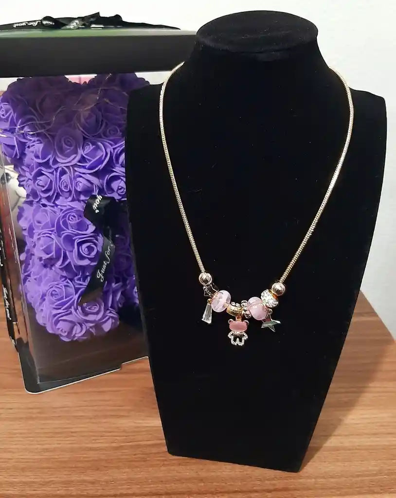 Collar Pandora Acero Rosado