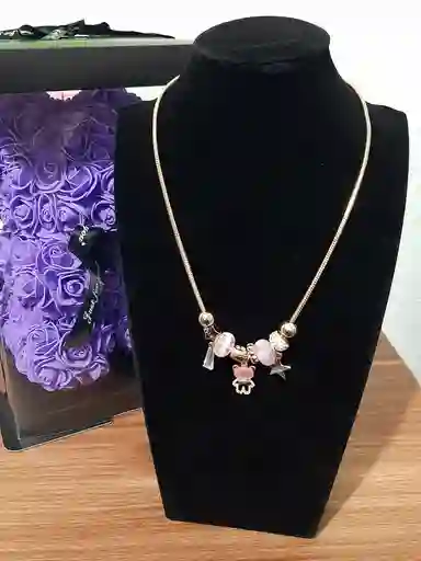 Collar Pandora Acero Rosado