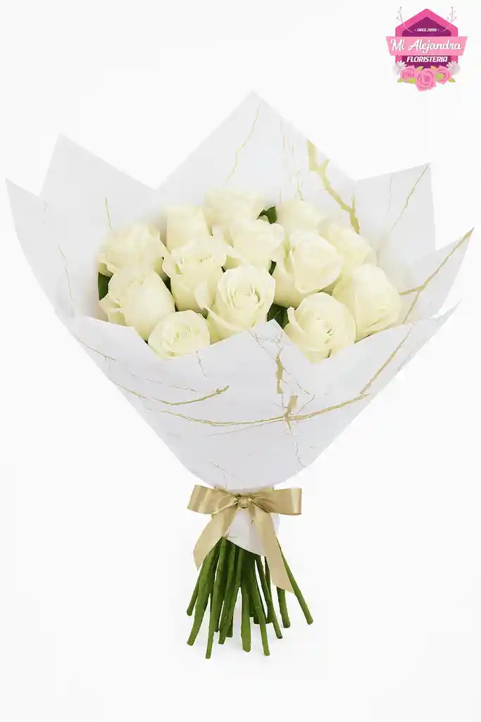 Bouquet De Rosas Blancas Elegantes