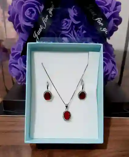 Juego Plata Rodinada Rojo