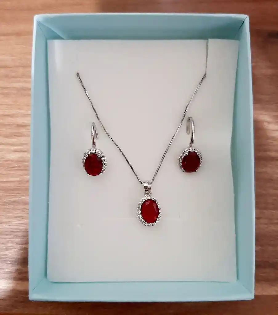 Juego Plata Rodinada Rojo