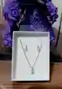 Juego De Plata Rodinada Circón Topo