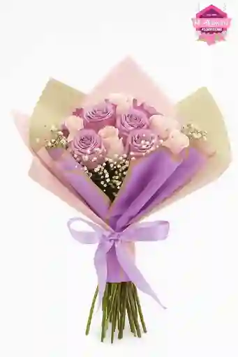 Bouquet De Rosas Lila Y Rosadas
