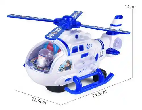Helicoptero Police Con Luz Y Sonido