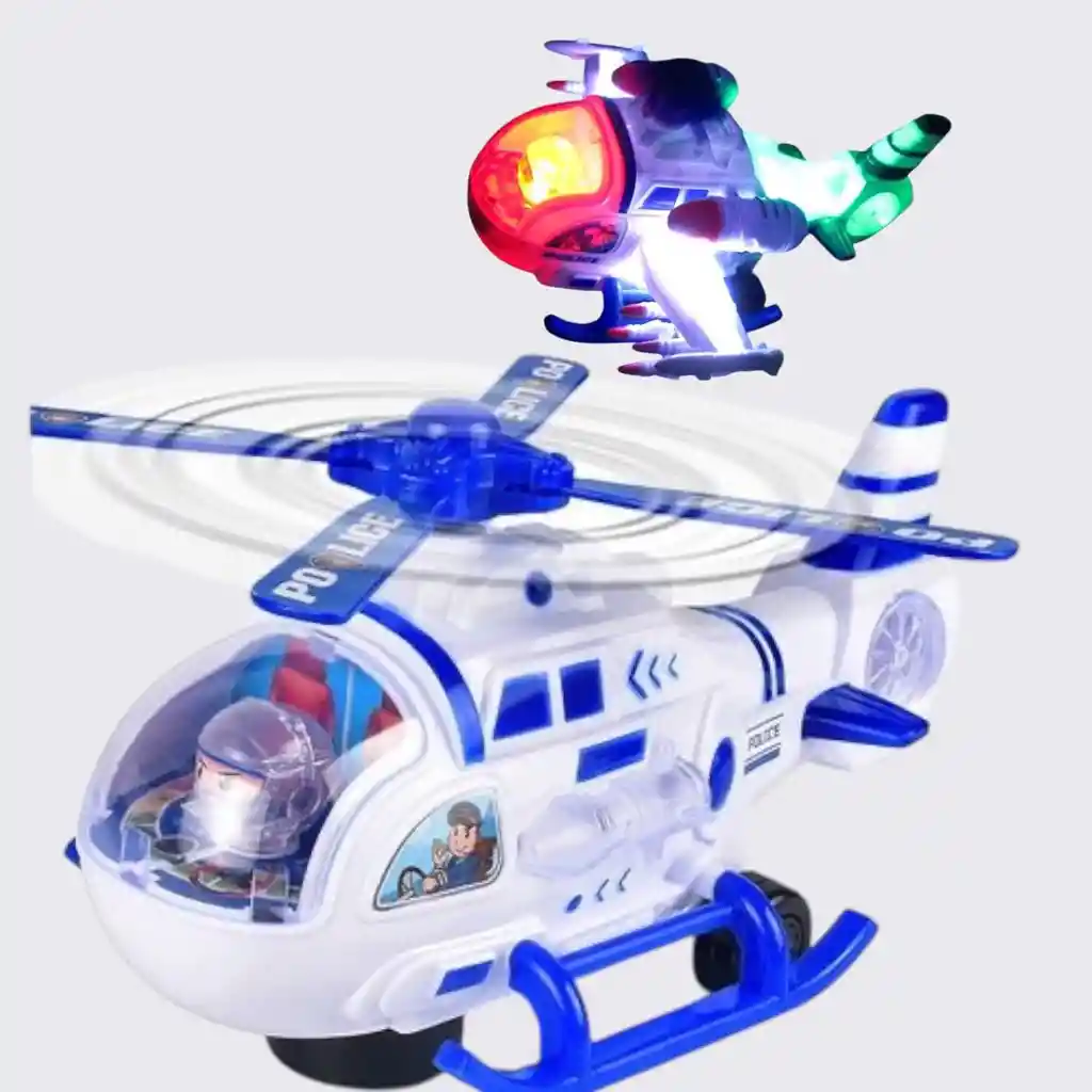 Helicoptero Police Con Luz Y Sonido