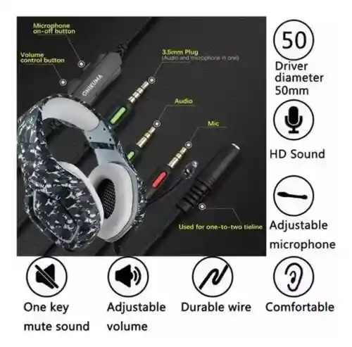 Audífonos Gamer Con Cable K1