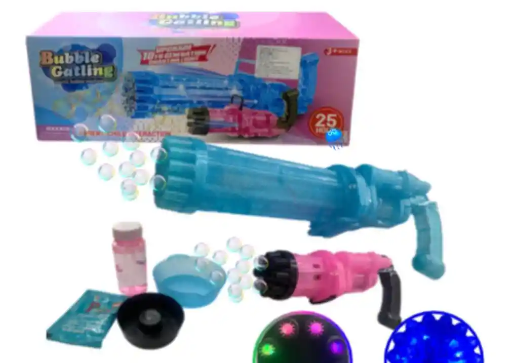 Lanza Burbujas Juguete Para Niños Bubble Gatling
