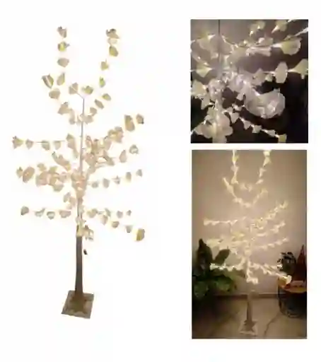 Arbol Navidad Con Luces Luz Led Blanco Hojas De Arce 1.70 M