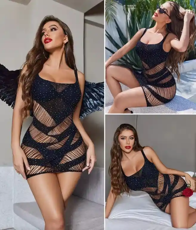 Malla Vestido Con Brillos Diva