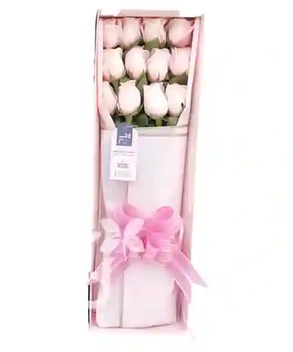 Caja 12 Rosas Rosadas