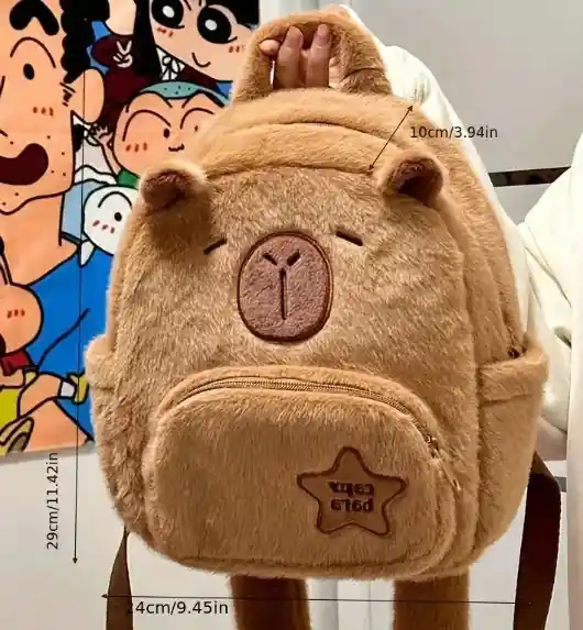 Bolso Mochila Peluche Capibara