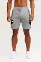Pantaloneta Deportiva Gris Claro Con Bolsillos Talla Unica
