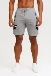 Pantaloneta Deportiva Gris Claro Con Bolsillos Talla Unica