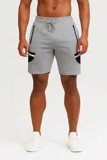 Pantaloneta Deportiva Gris Claro Con Bolsillos Talla Unica