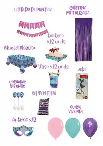 Kit De Fiesta Cola De Sirena