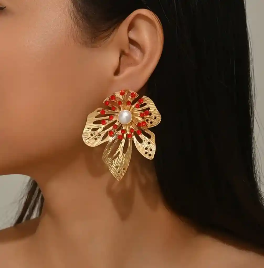 Aretes Flor Amapola