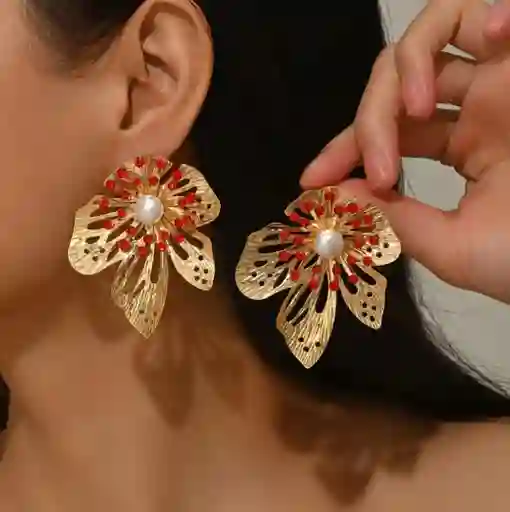 Aretes Flor Amapola