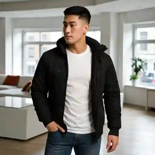 Chaqueta Impermeable Para Hombre Con Interior En Tela Ovejera Kanu Negra Talla L