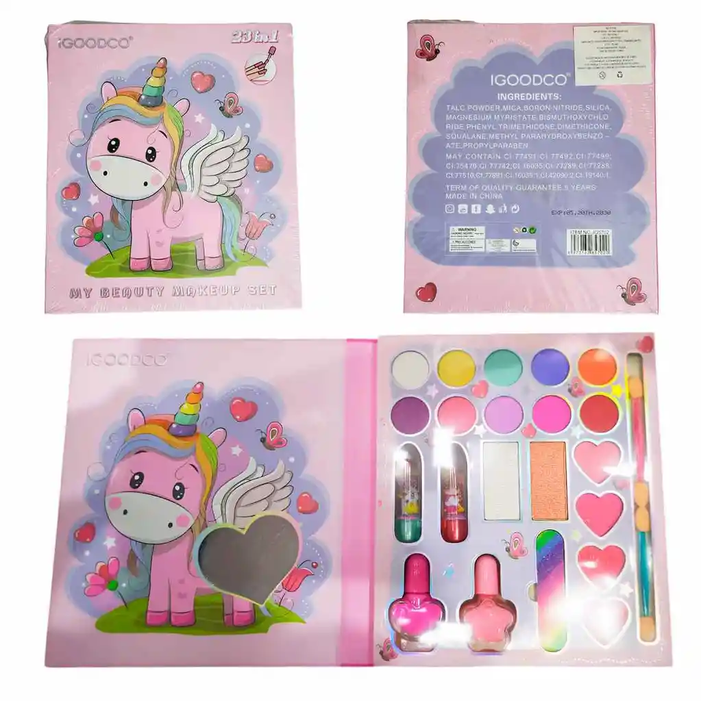 Kit De Maquillaje Para Niñas Juguete Princesas Unicornio Set