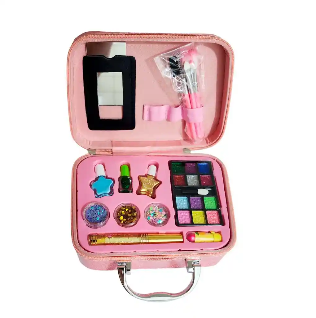 Maleta Kit De Maquillaje Unicornio Niñas Juguete Esmaltes