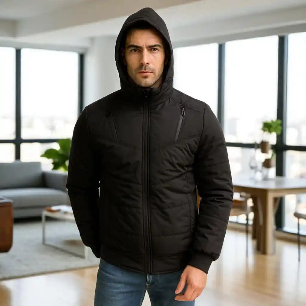 Chaqueta Impermeable Para Hombre Con Interior En Tela Ovejera Raner Negra Talla M