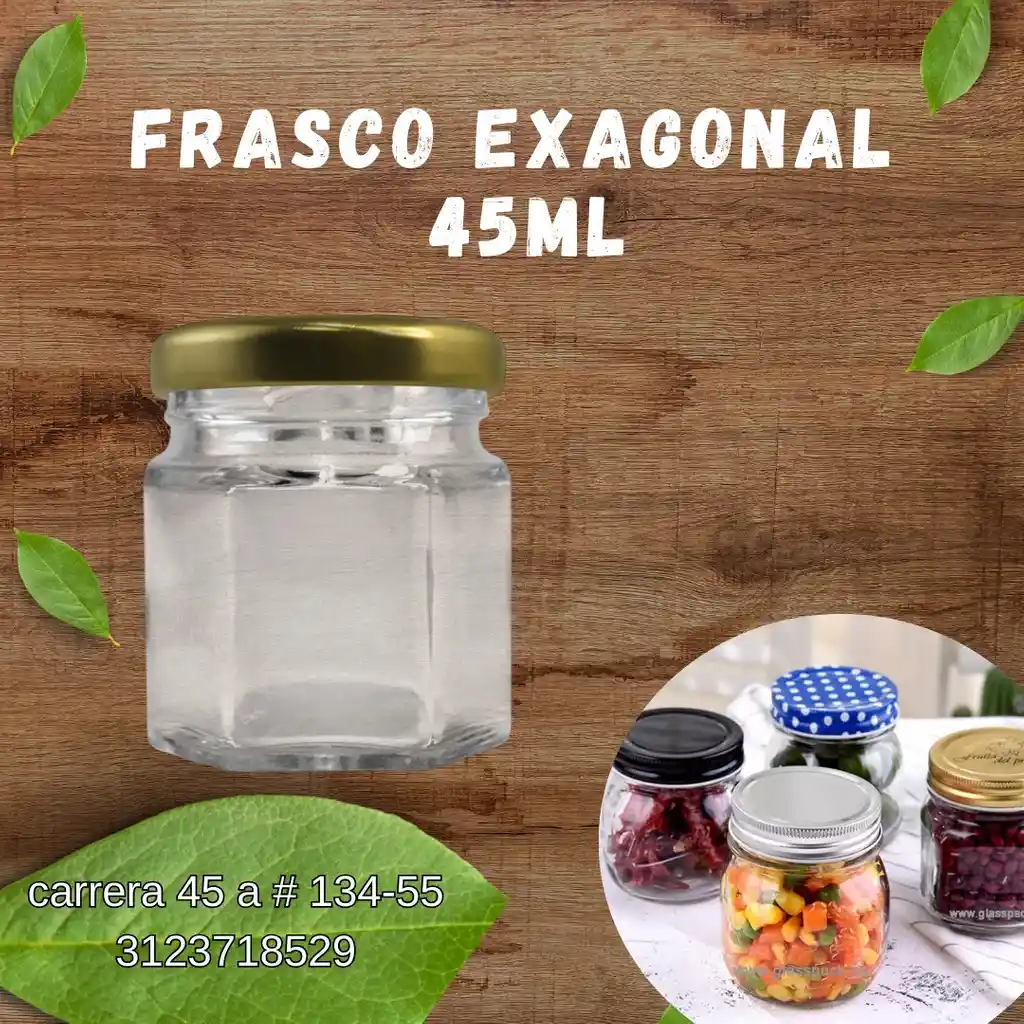 Frasco Exagonal 45 Ml