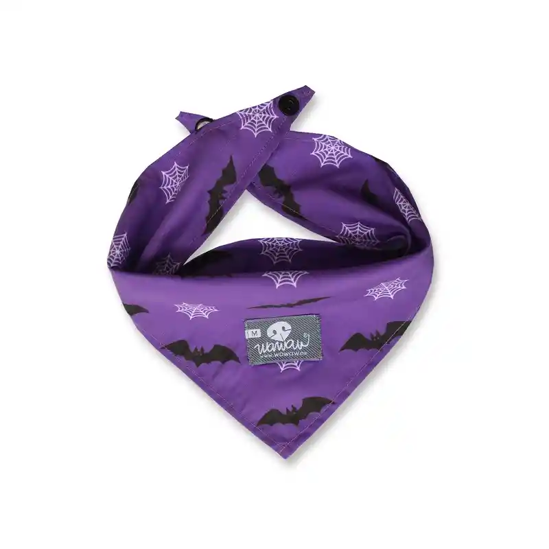 Pañoleta M Morada Murciélagos Y Telarañas
