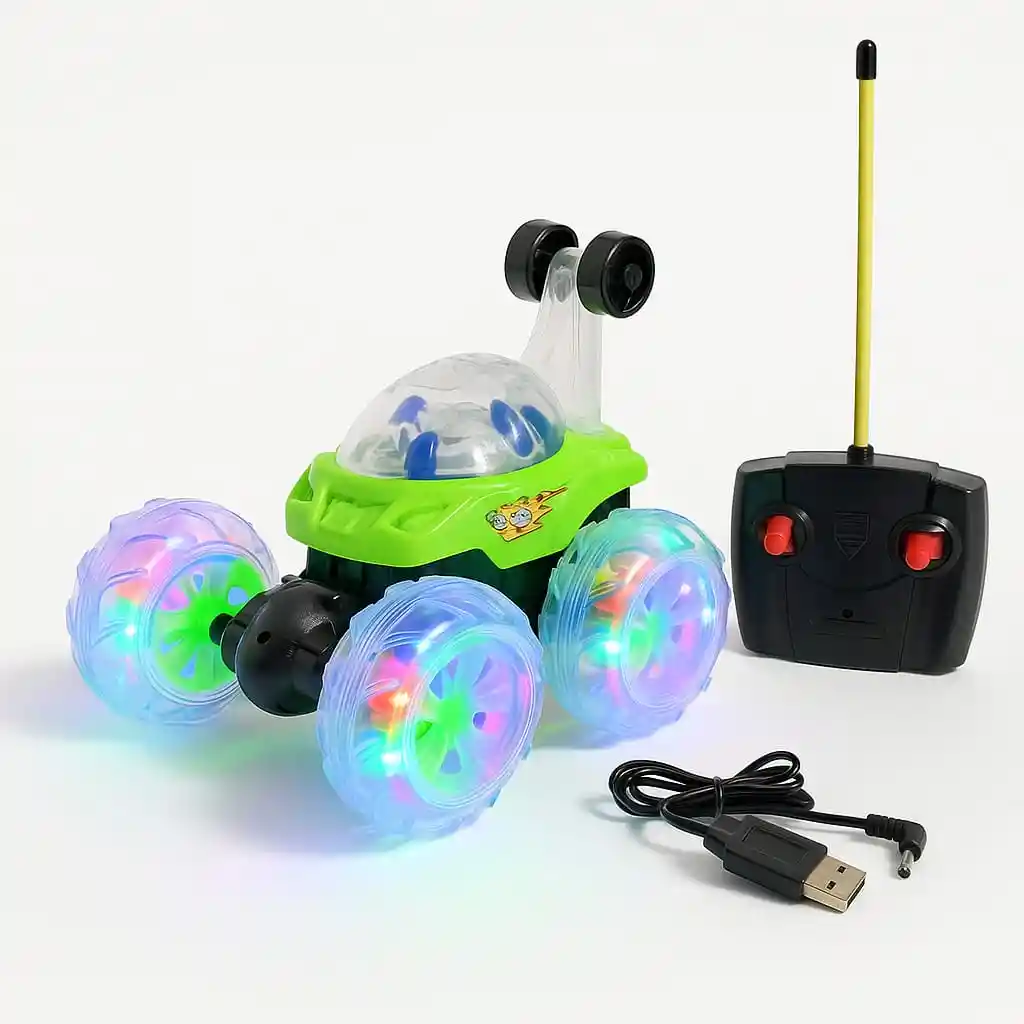 Carro Loco A Control Remoto Tumble King 3d Luces Y Sonidos Giros Acrobáticos