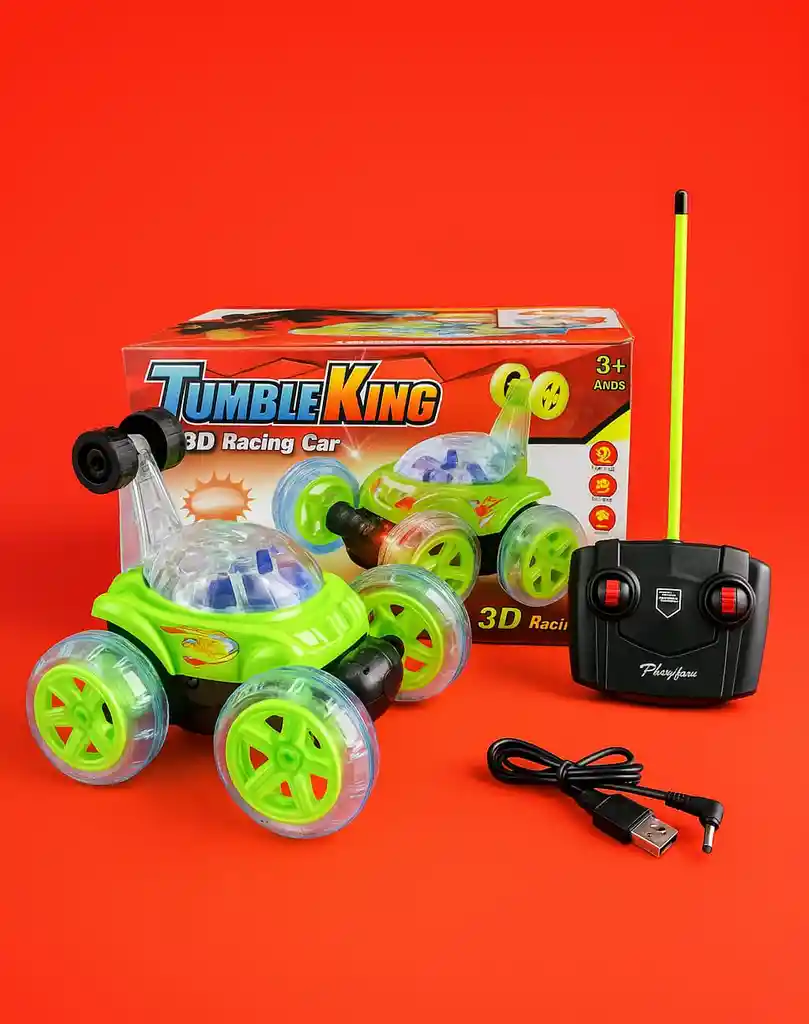 Carro Loco A Control Remoto Tumble King 3d Luces Y Sonidos Giros Acrobáticos