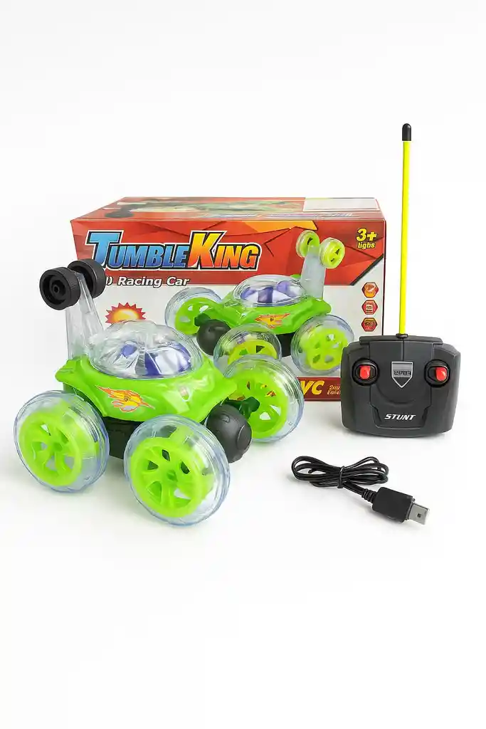 Carro A Control Remoto Tumble King 3d Con Luces Led Y Giros Acrobáticos