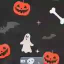 Pañoleta M Negro Calabazas, Fantasmas, Huesos Y Telarañas