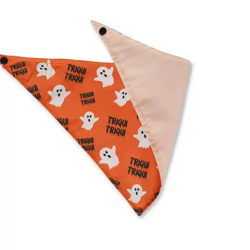 Pañoleta M Doble Faz Naranja Fantasmas Y Crema Buu