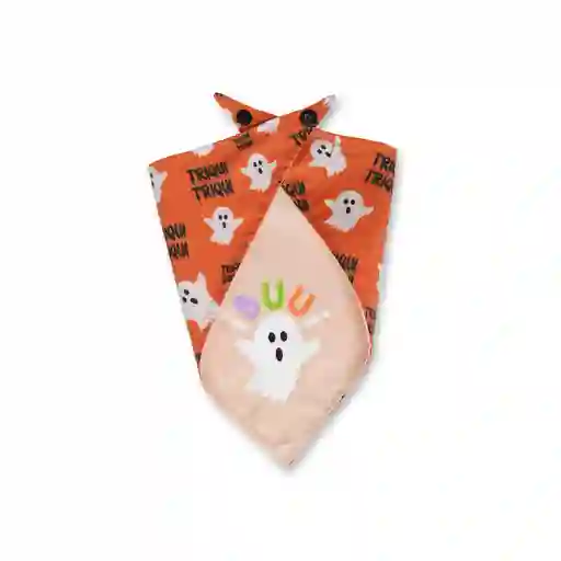 Pañoleta M Doble Faz Naranja Fantasmas Y Crema Buu