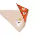 Pañoleta Xl Doble Faz Naranja Fantasmas Y Crema Buu