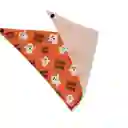 Pañoleta Xl Doble Faz Naranja Fantasmas Y Crema Buu