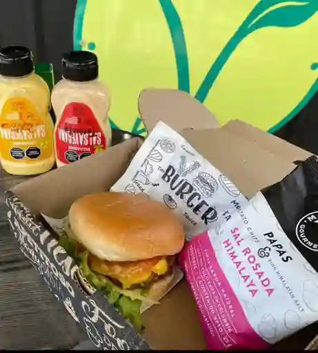 Hamburguesa Vegana Proteína Premium + Papas Monterojo 25 G